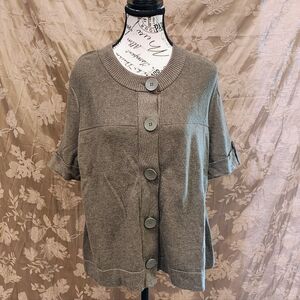 Axcess Gray Short Sleeve Cardigan Sweater, Like New!